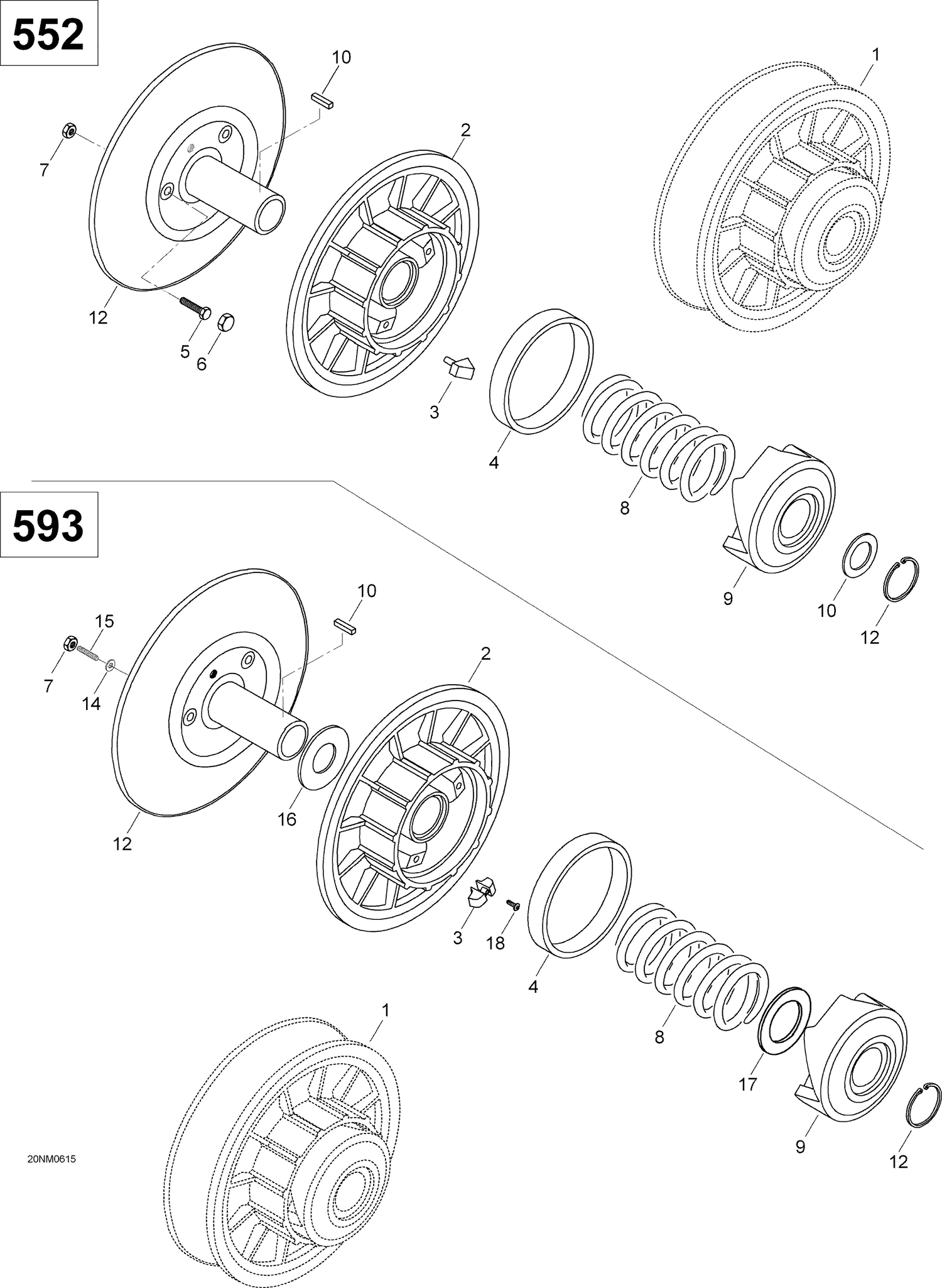 05- Driven Pulley , 600 SUV