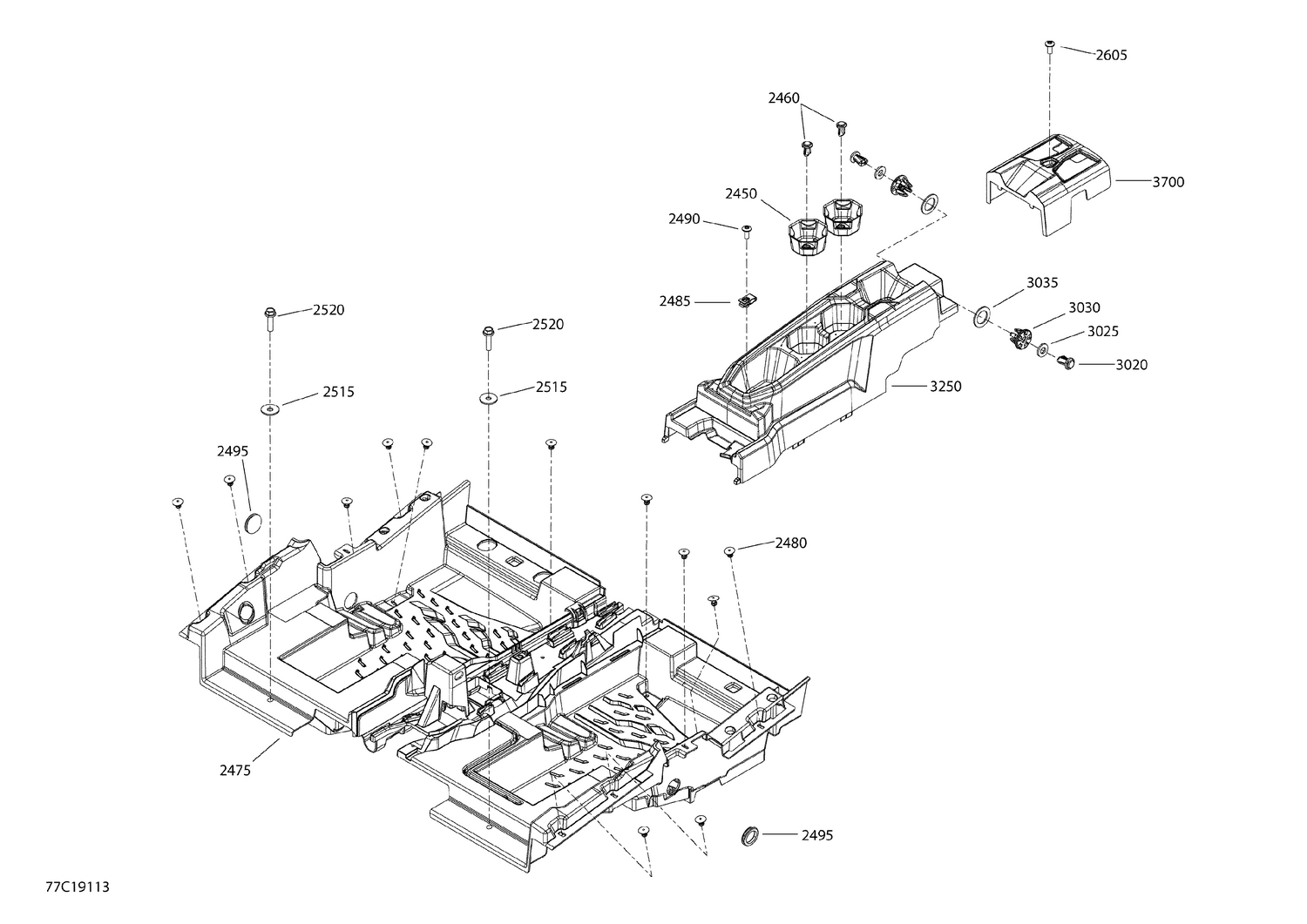 09- Cab Interior Maverick Sport MAX - Floor Section