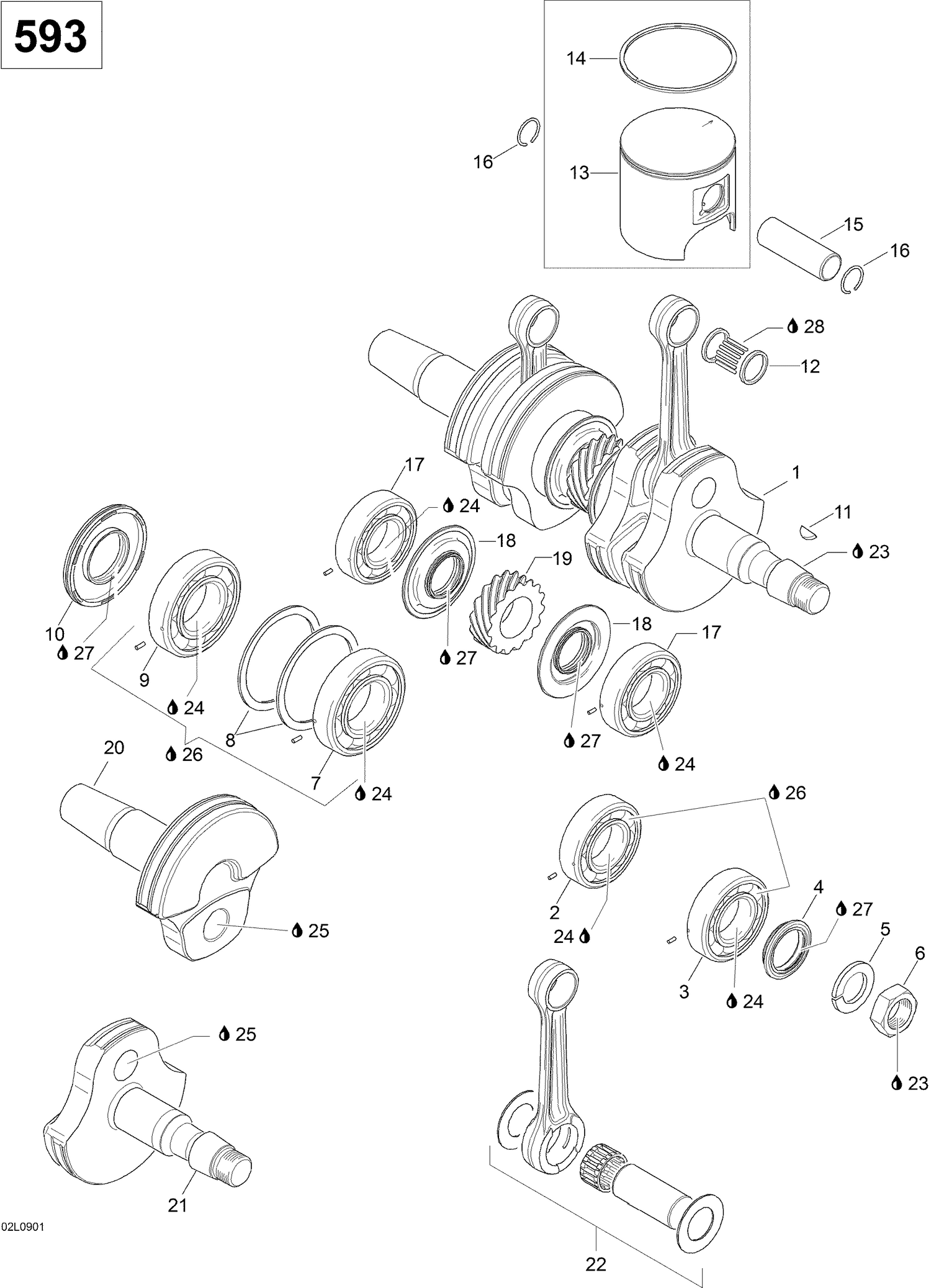 01- Crankshaft And Pistons _02L0901