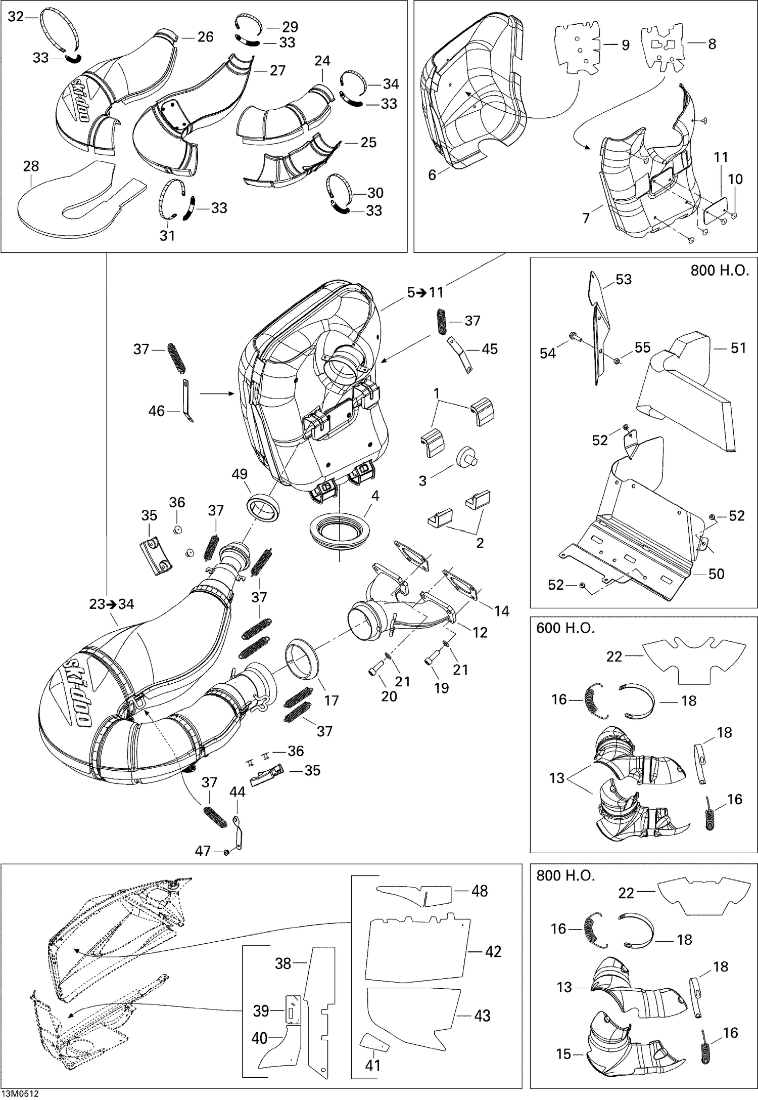 01- Exhaust System, 800HO