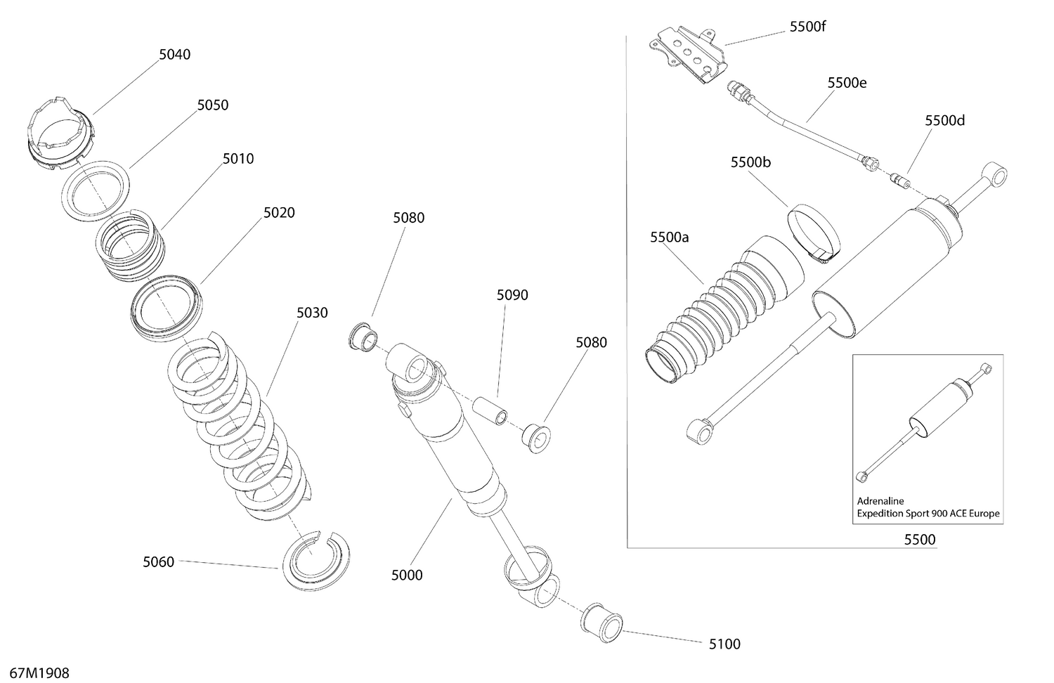 08- Rear Suspension Shocks	Renegade - Package Enduro