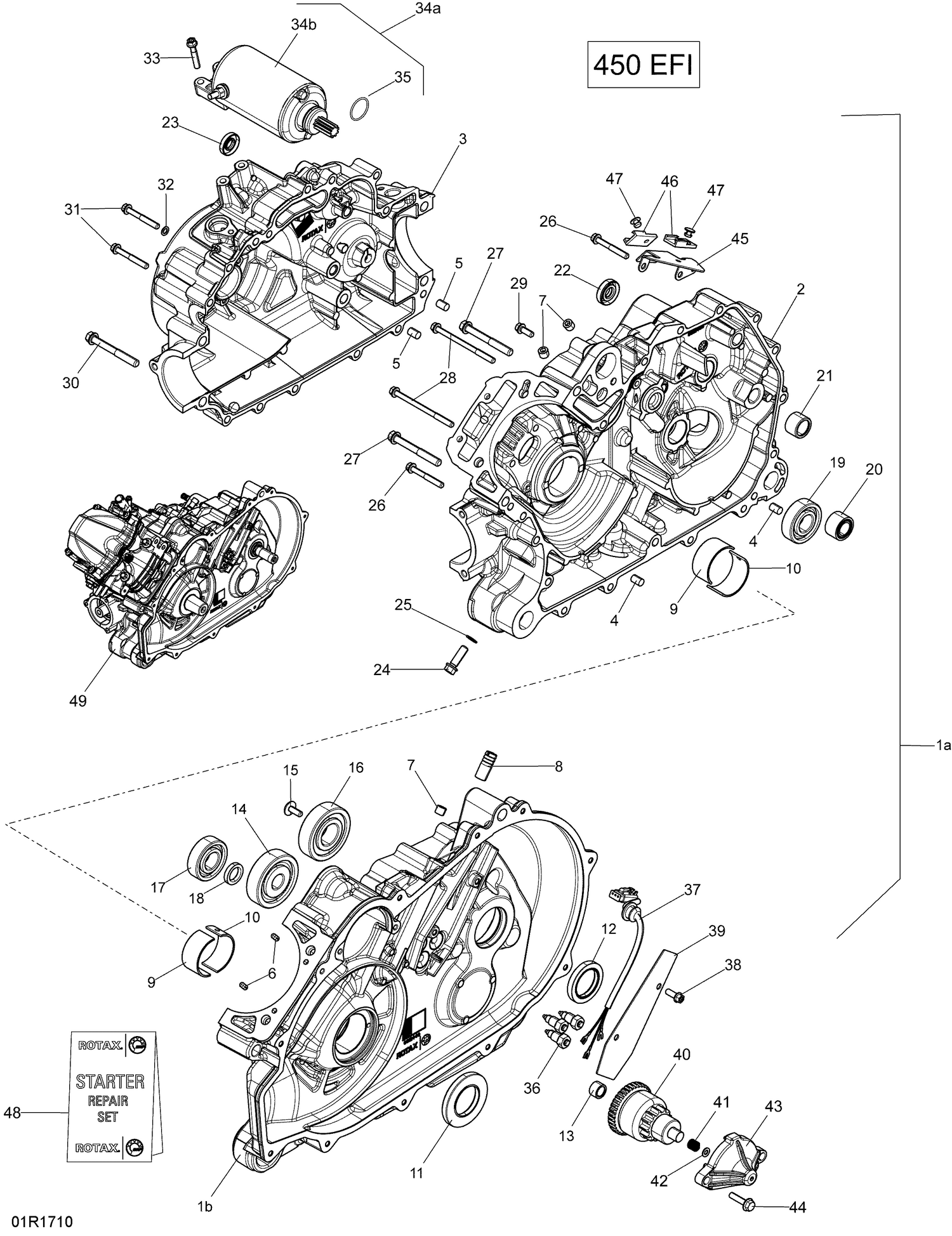 01- Crankcase - 450 EFI