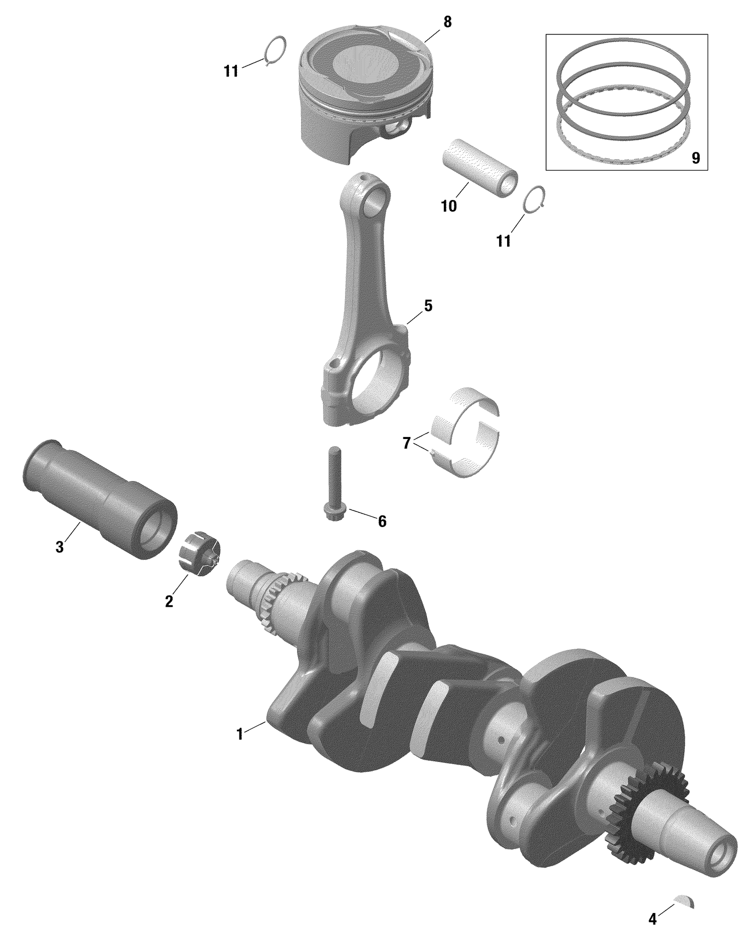 01- Rotax - Crankshaft And Pistons / Built from Sept 29 2020