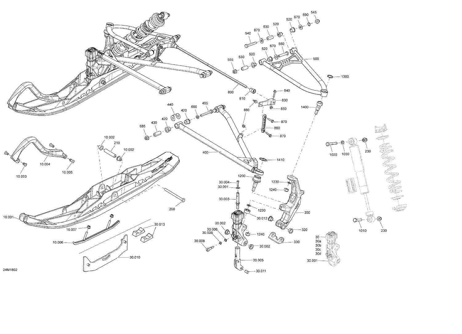 07- Front Suspension And Ski MXZ Engine 600HO E-TEC, 900 ACE, 1200 4-TEC - Package Blizzard