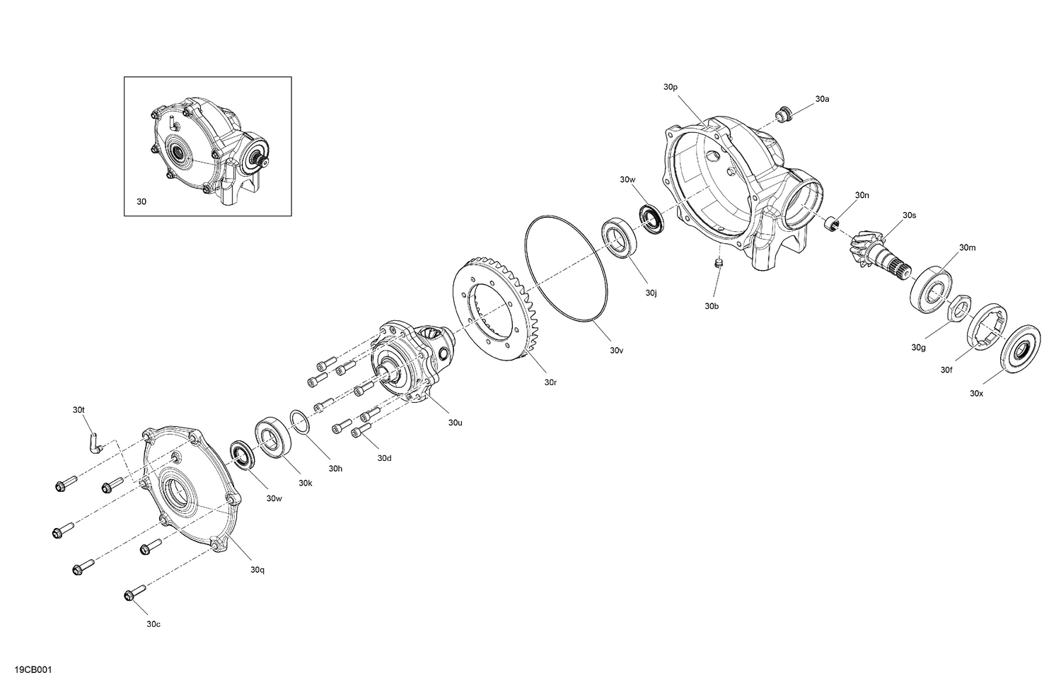 04- Drive - Front - Differential Parts - Without ABS System
