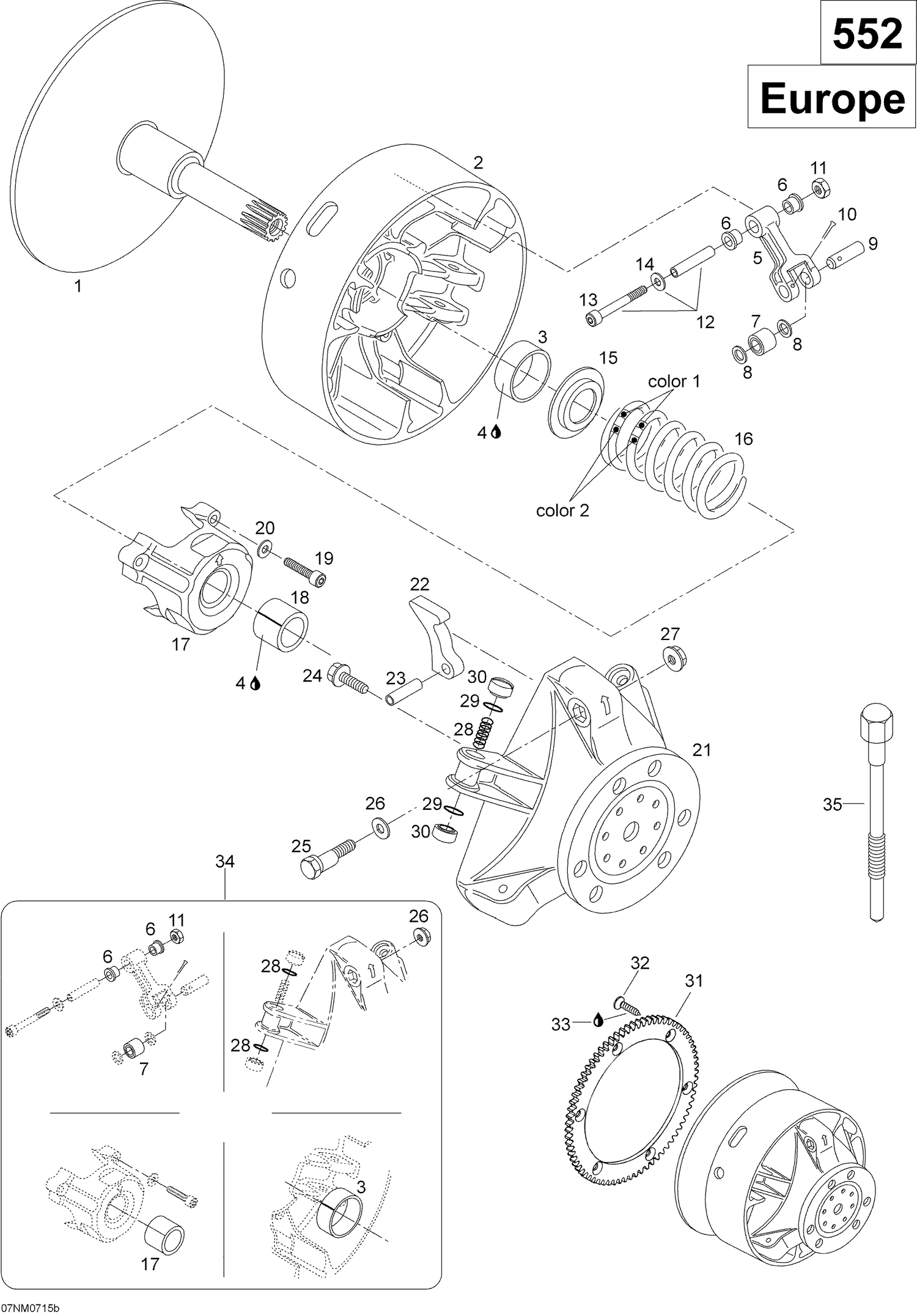 05- Drive Pulley 550F SUV, Europe