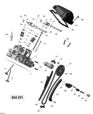 01- Cylinder Head, Rear _03r1517b Schematic