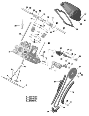 01- Rotax - Cylinder Head, Rear Schematic