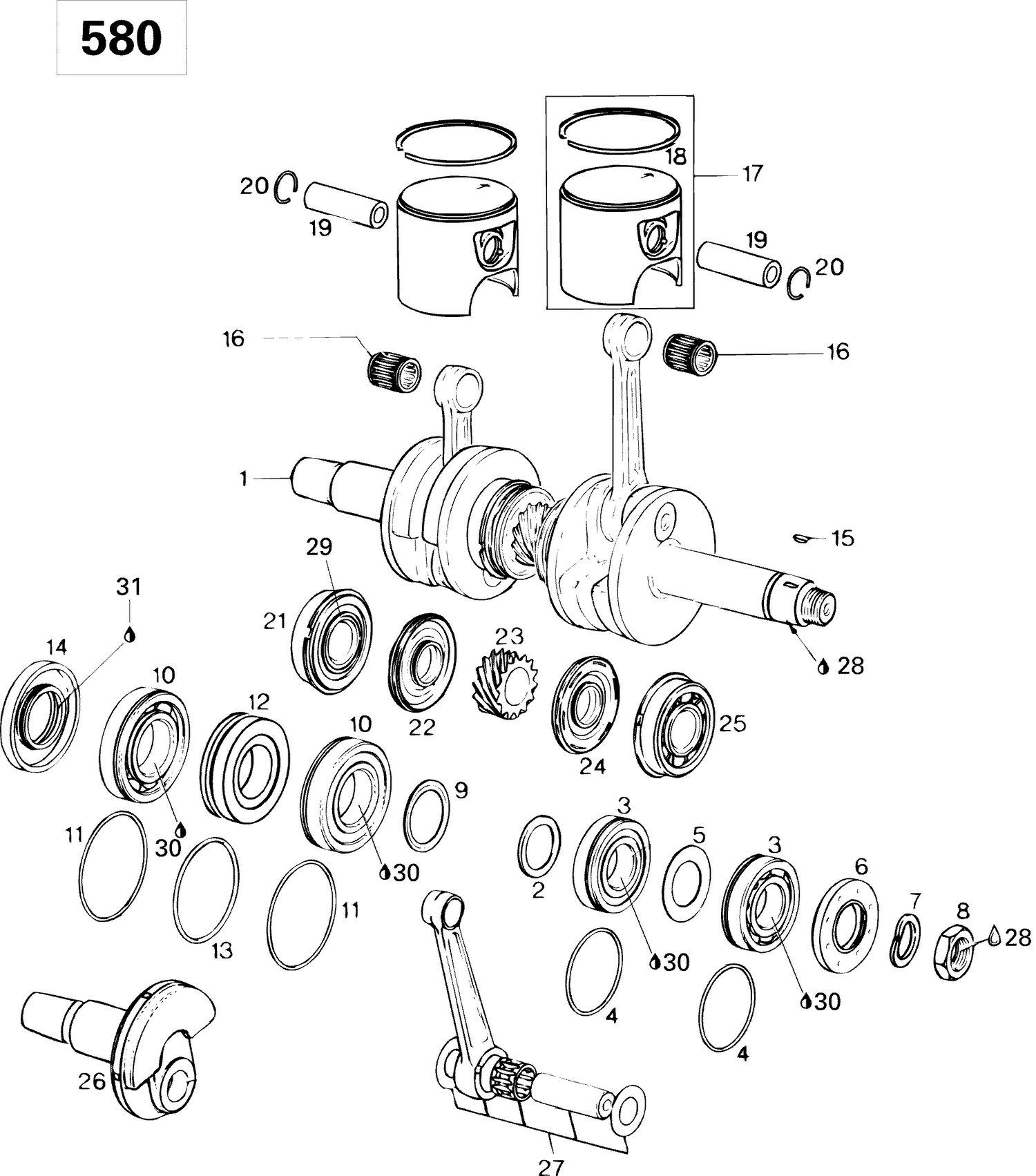 01- Crankshaft And Pistons 580