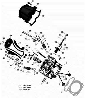 01- Cylinder Head, Front Schematic