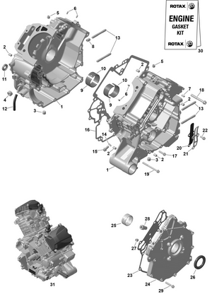 01- Rotax - Crankcase Schematic