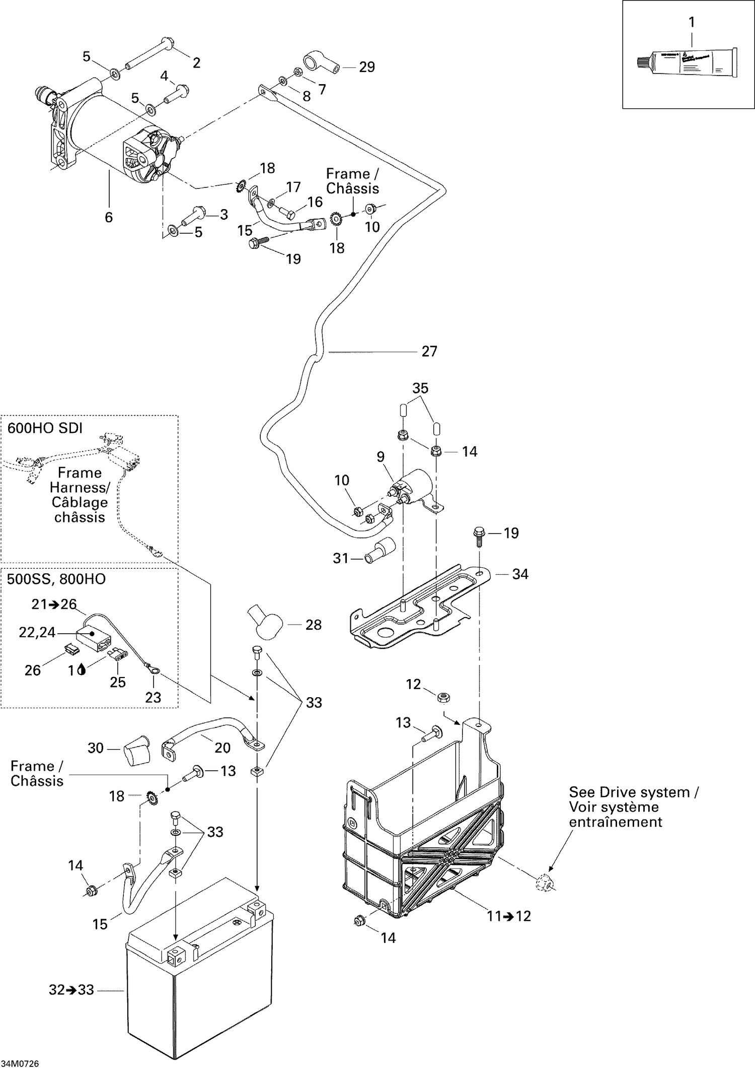 10- Battery And Starter 600 HO SDI