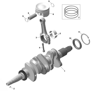 01- Rotax - Crankshaft And Pistons Schematic