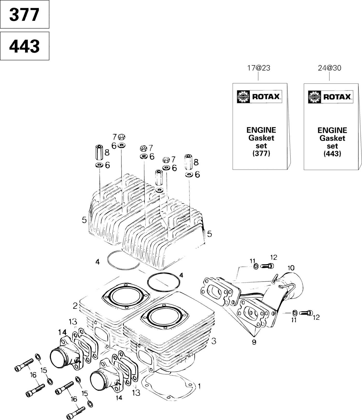 01- Cylinder And Exhaust Manifold 443