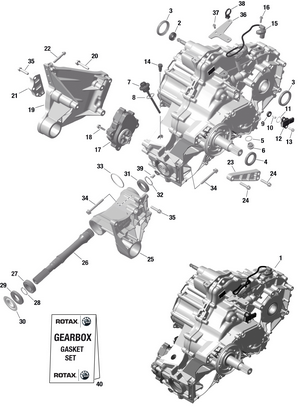 01- Rotax - Gearbox Assy And Drive Shaft Schematic