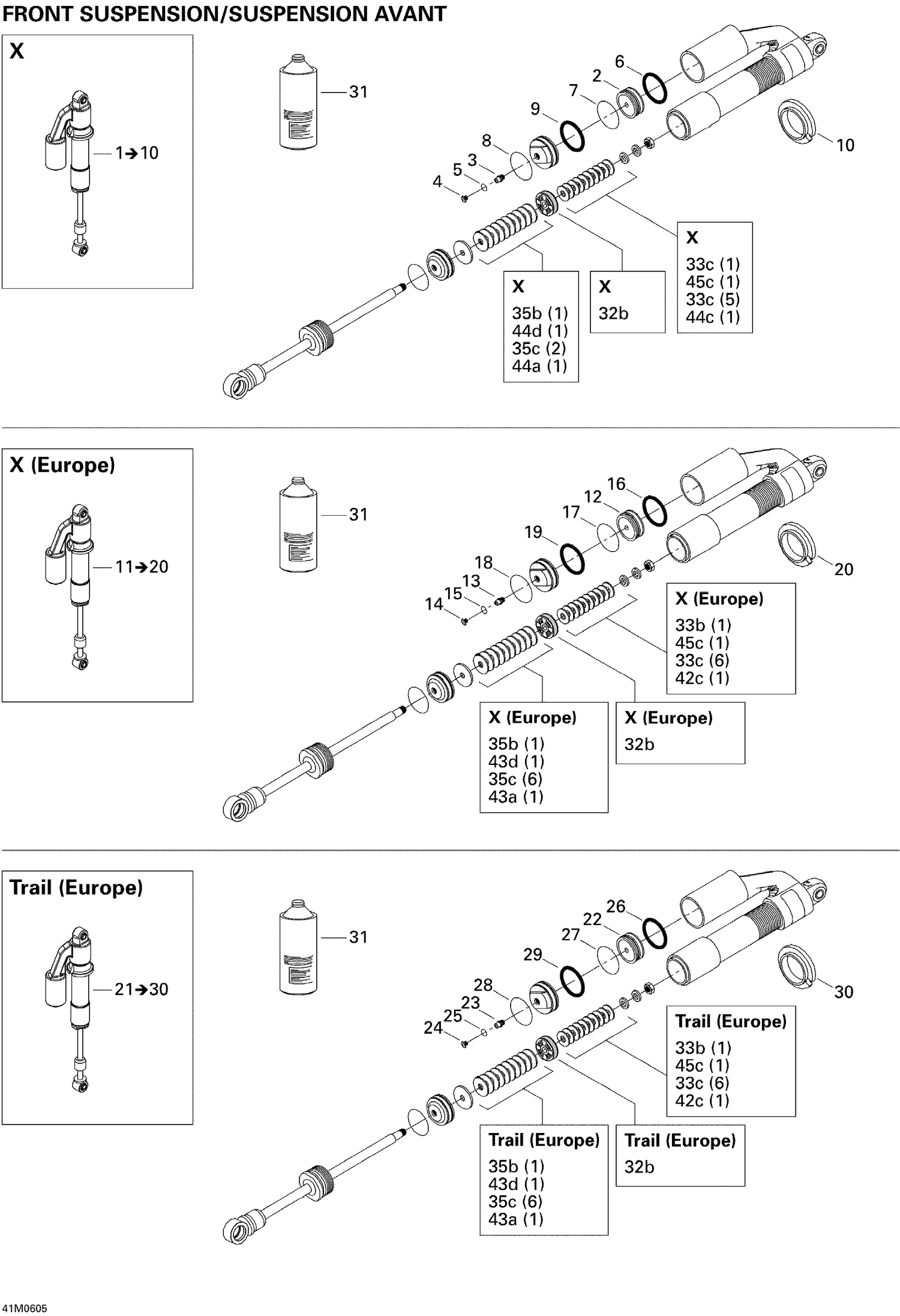 07- Take Apart Shock, Front 800 X