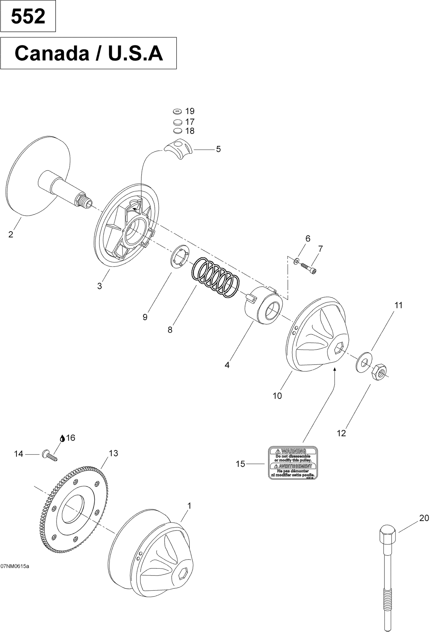 05- Drive Pulley 552, CAN-USA