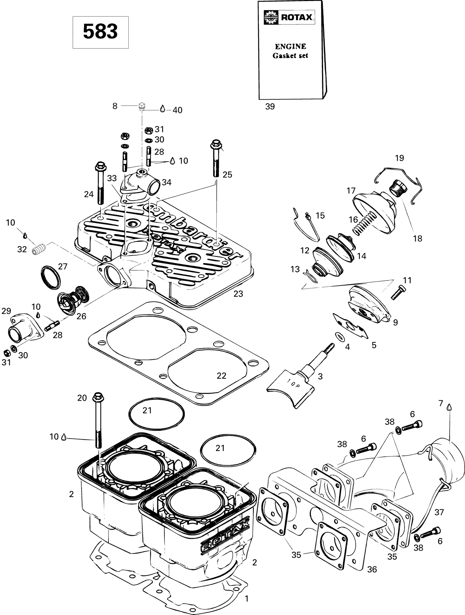 01- Cylinder And Exhaust Manifold 583