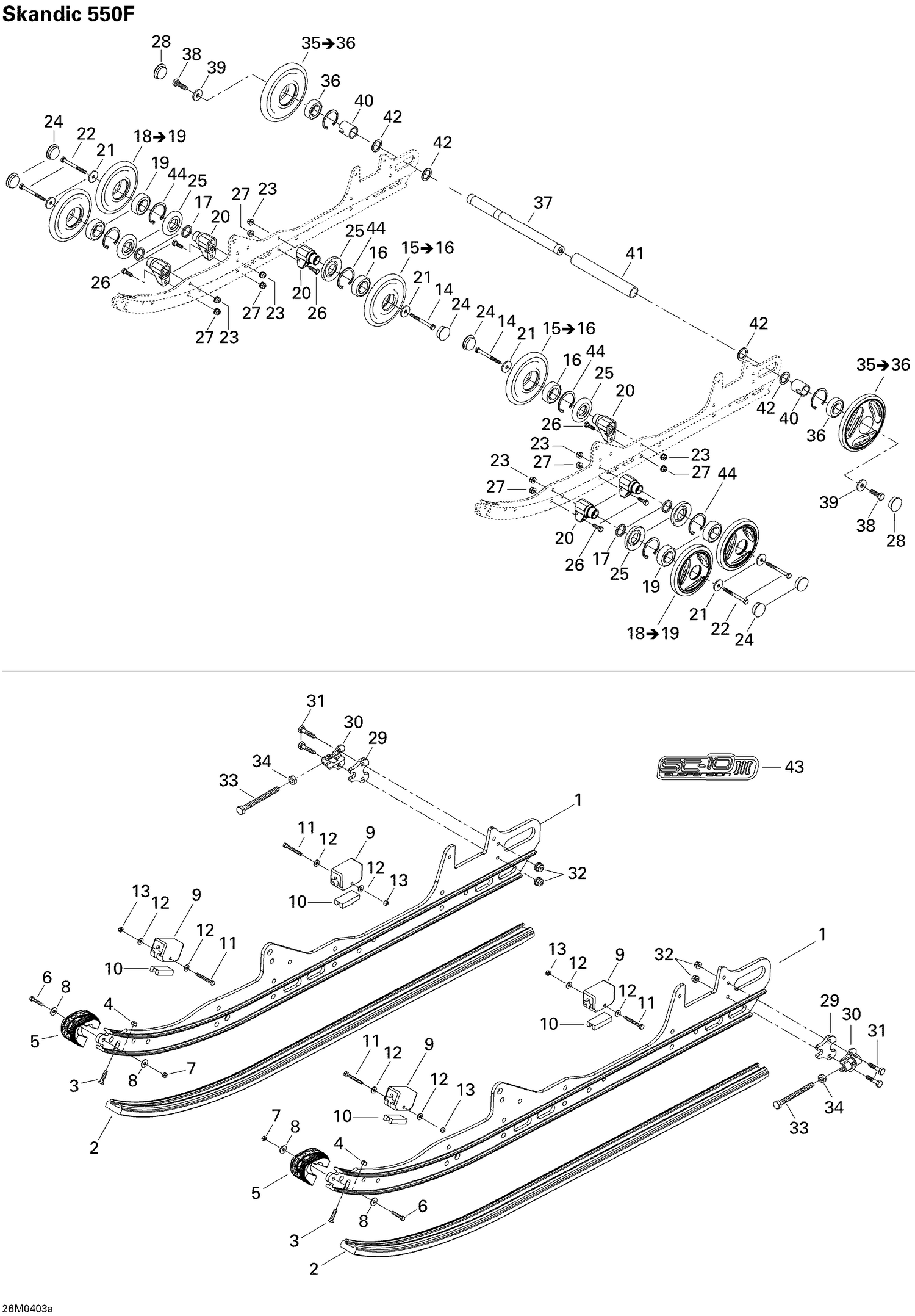 08- Rear Suspension SKANDIC 550F