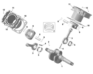 01- Rotax - Crankshaft, Piston And Cylinder Schematic