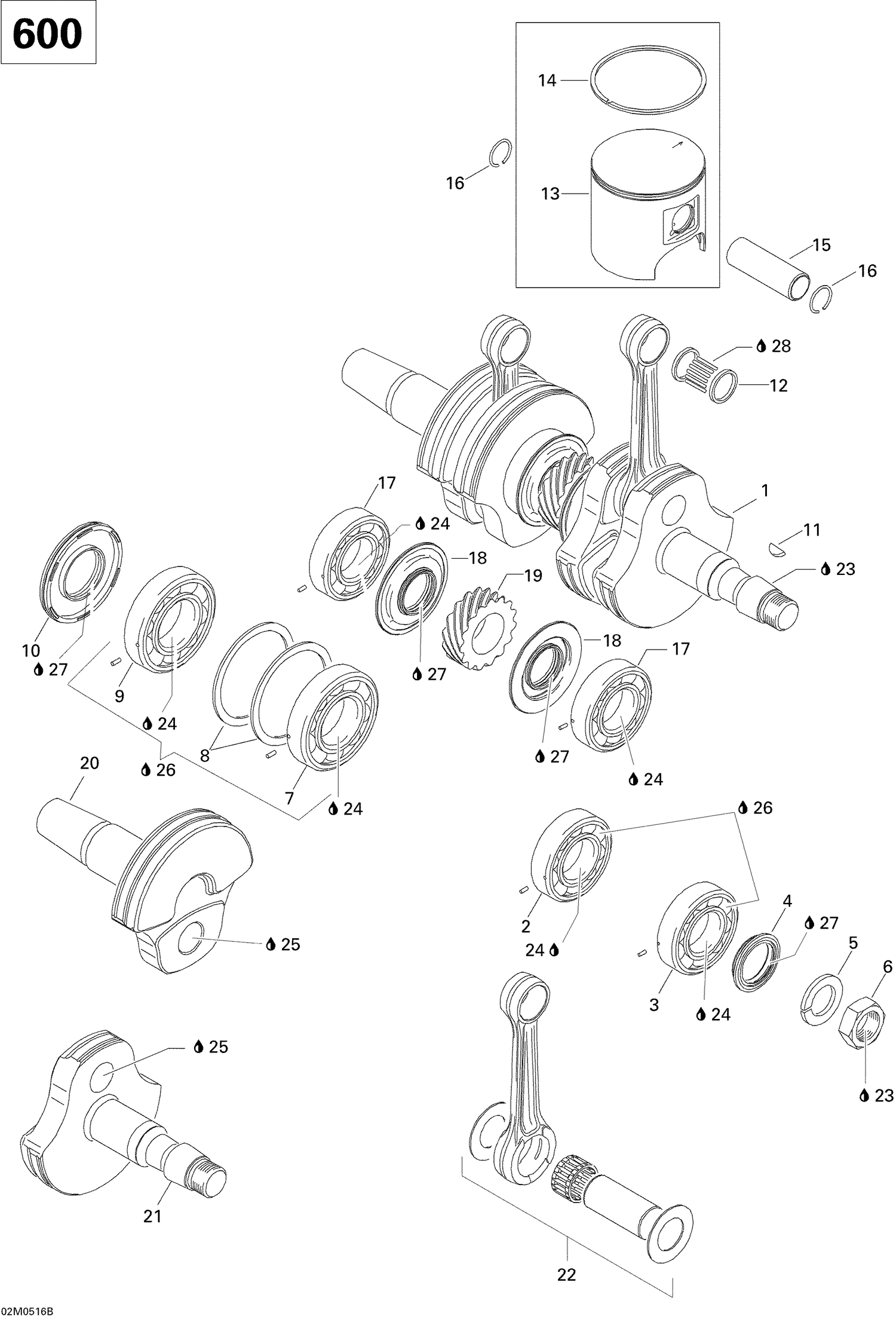 01- Crankshaft And Pistons 600