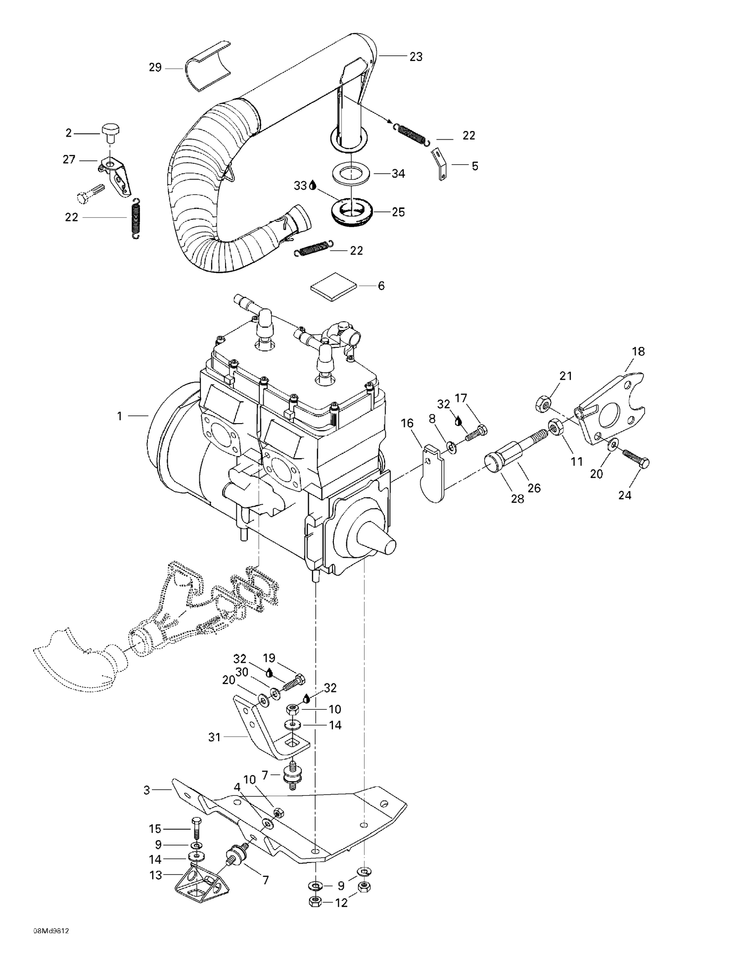 01- Engine Support And Muffler