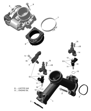01- Rotax - Air Intake Manifold And Throttle Body - 122 - 210 - Dps Schematic