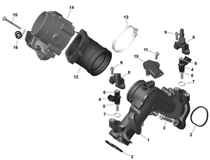 01- Rotax - Air Intake Manifold And Throttle Body Schematic