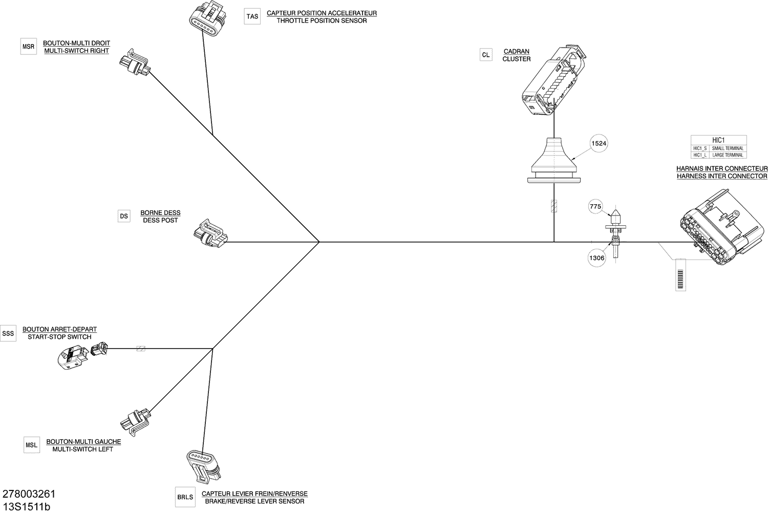 10- Electrical Harness - Steering Harness - 278003261 (Refer to Electrical System for Model)