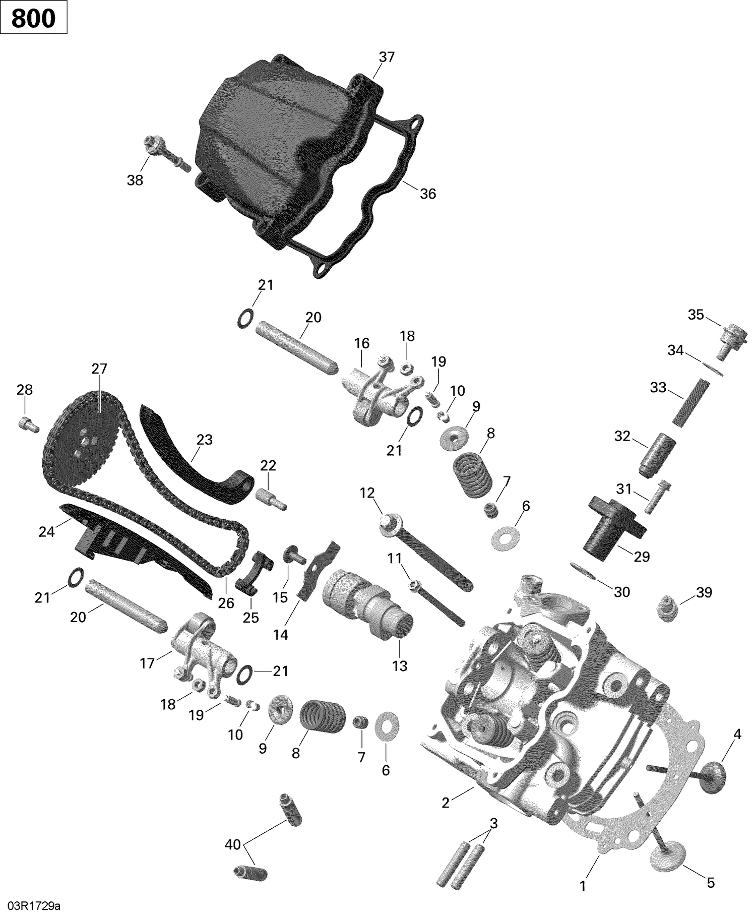 01- Cylinder Head, Front - 800R EFI