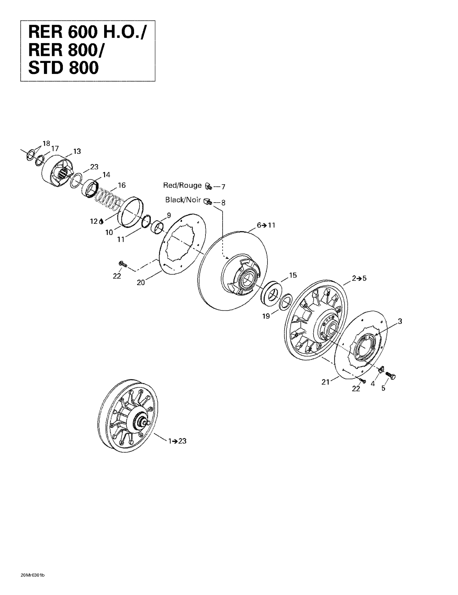 05- Driven Pulley (RER 600 HO, RER 800