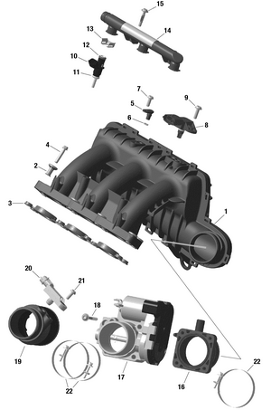 01- Rotax - Air Intake Manifold And Throttle Body - Turbo Rr Schematic