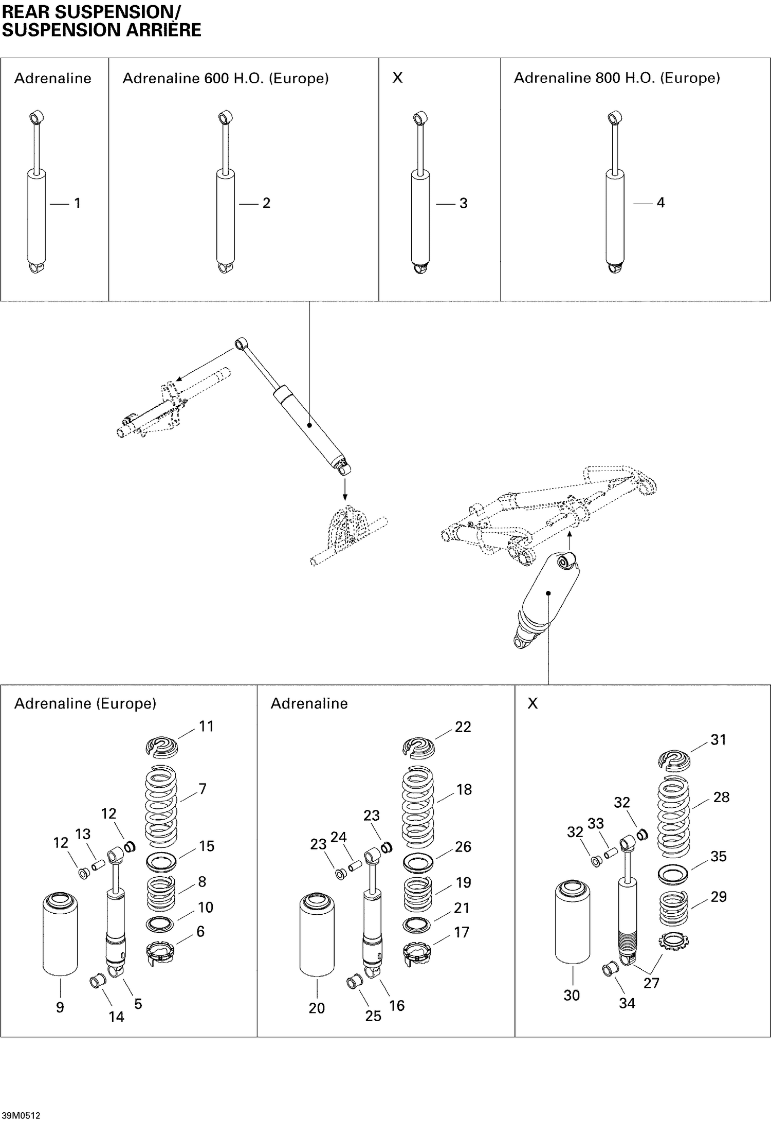 08- Rear Suspension Shocks 600HO