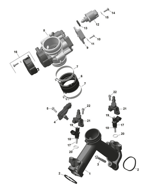 01- Rotax - Air Intake Manifold And Throttle Body Schematic