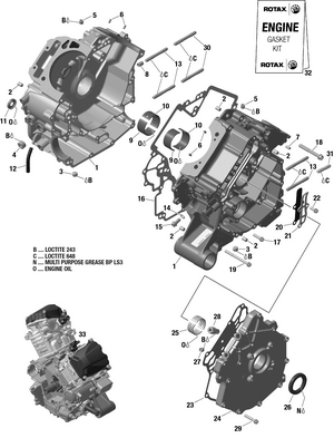 01- Rotax - Crankcase Schematic