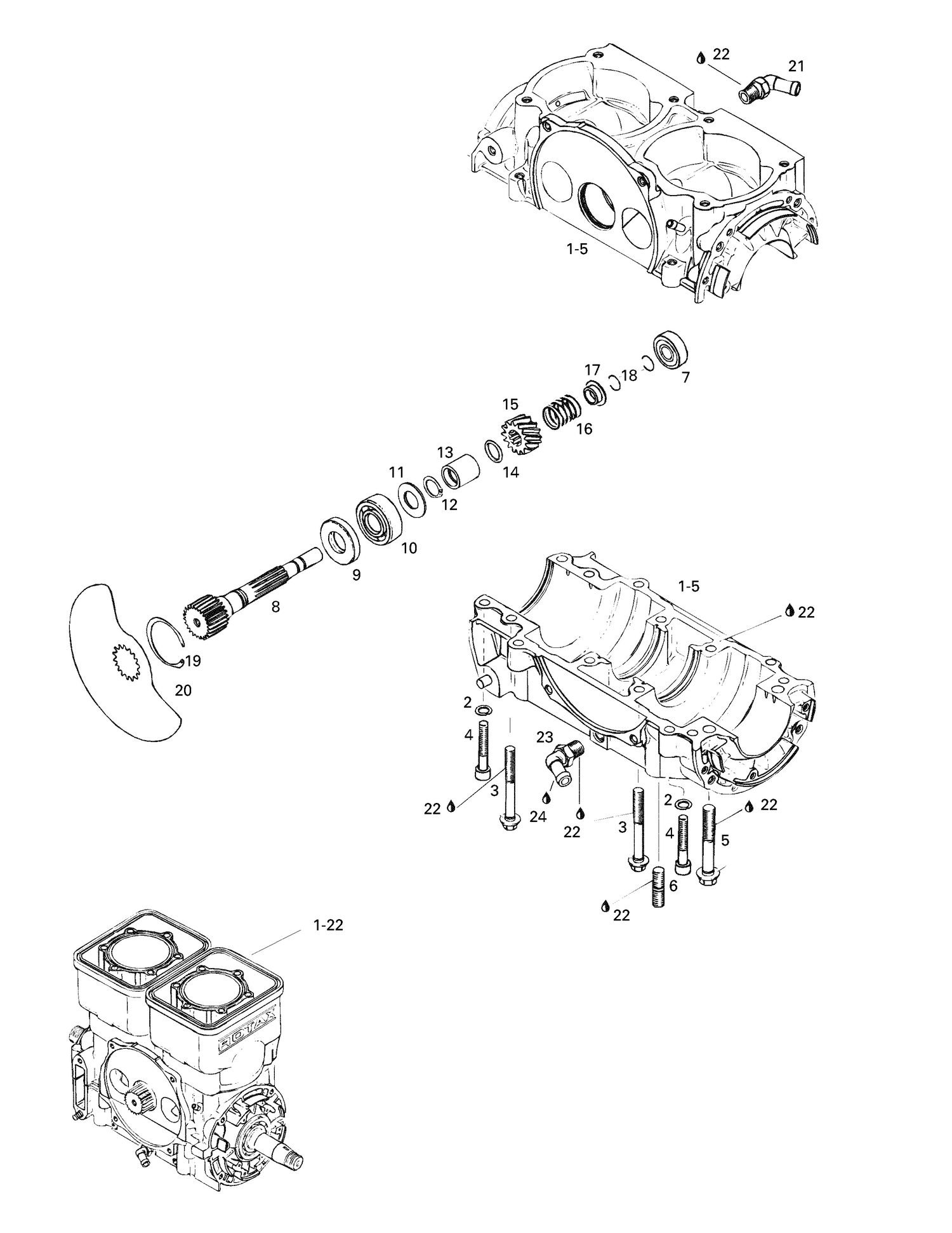 01- Crankcase, Rotary Valve