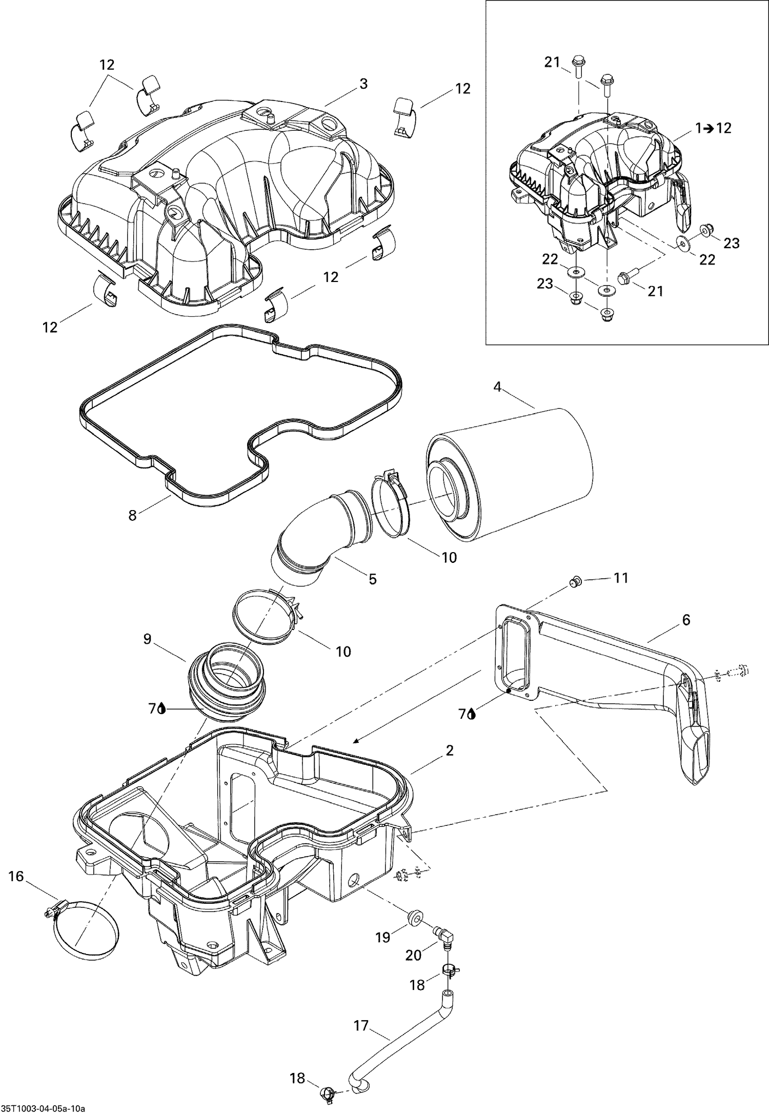 02- Air Intake Silencer , 500 EFI
