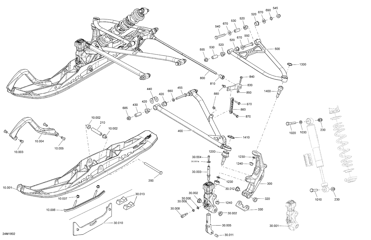 07- Front Suspension And Ski Renegade - Package X QAS Except 850 E-TEC