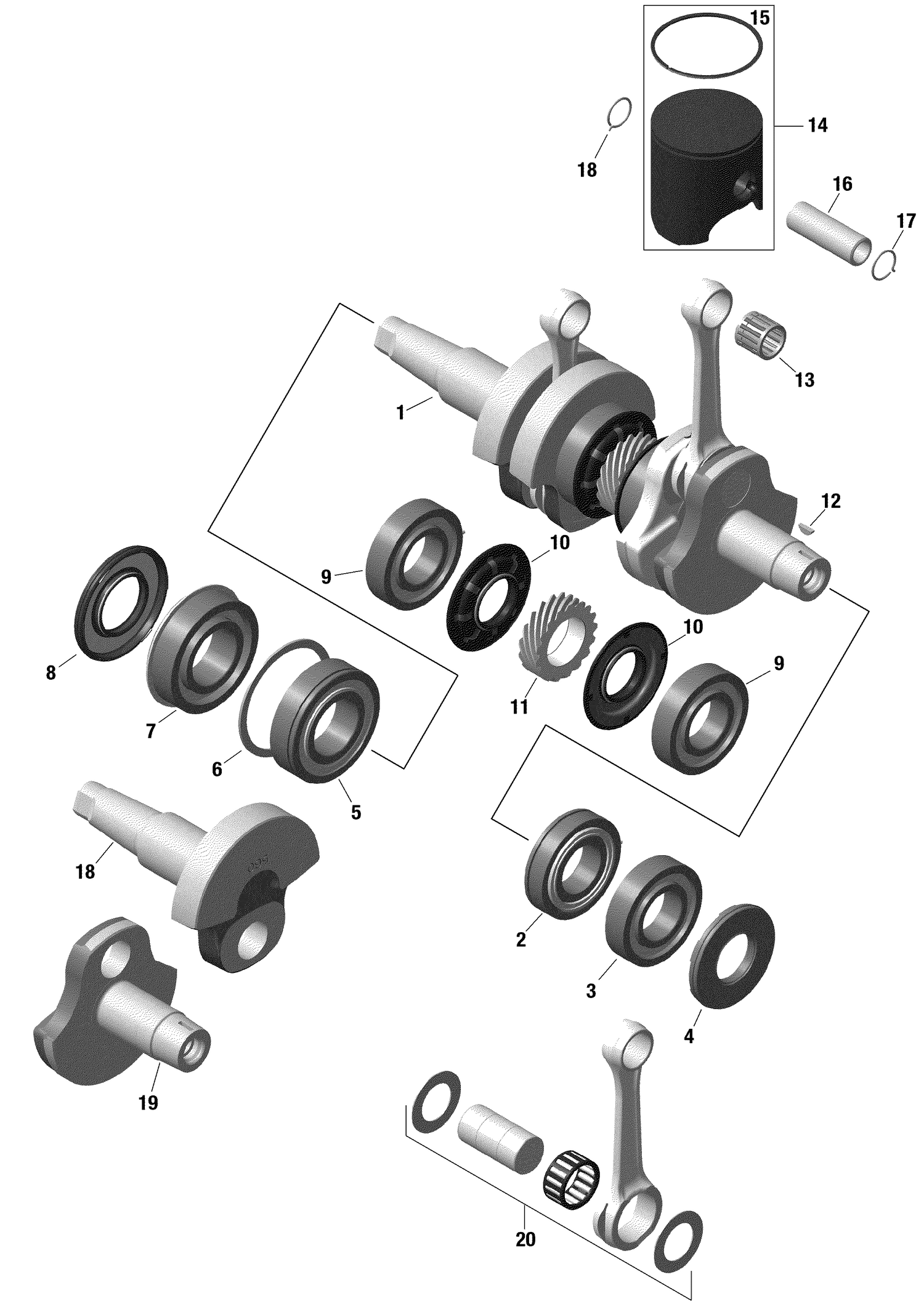 01- Rotax - Vilebrequin Et Pistons