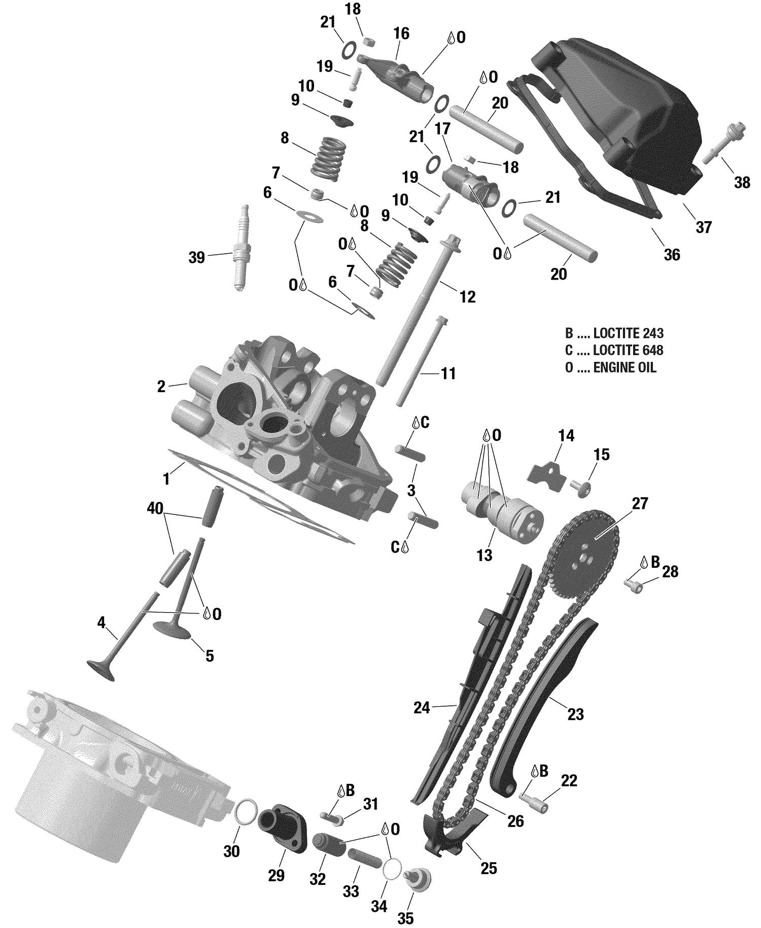 01- Rotax - Cylinder Head, Rear