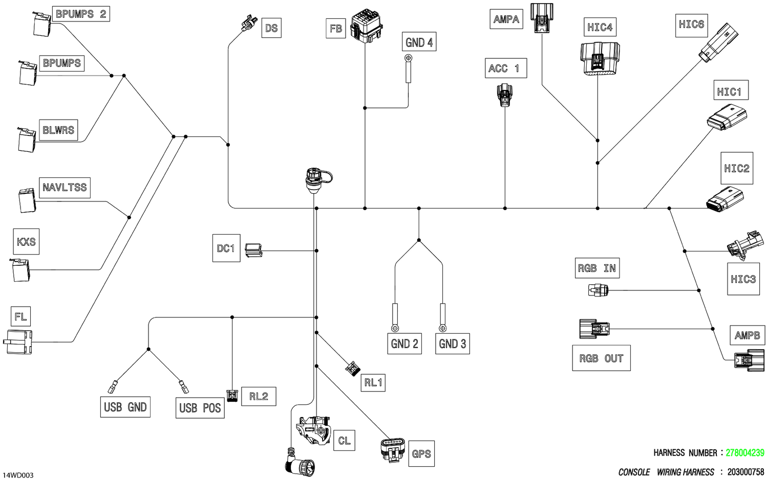 02- MECHANICS - Console Wiring Harness - 278004239