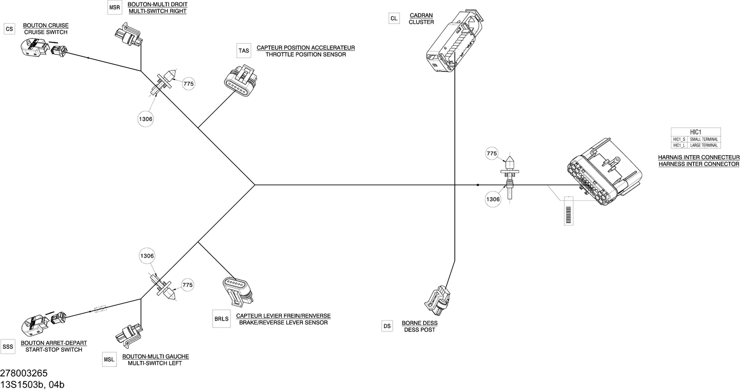 10- Electrical Harness - Steering Harness - 278003265 (Refer to Electrical System for Model)