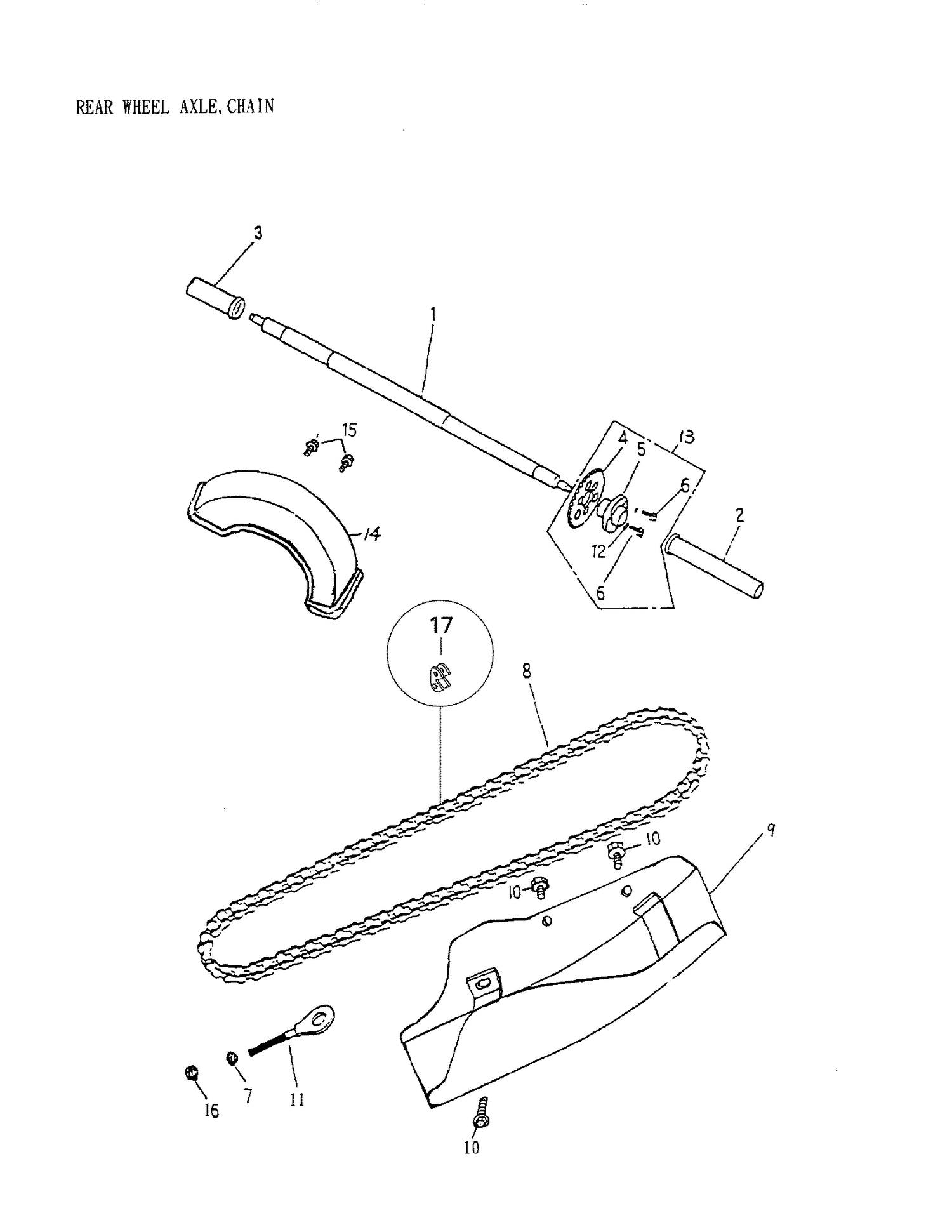 05- Rear Wheel Axle, Chain
