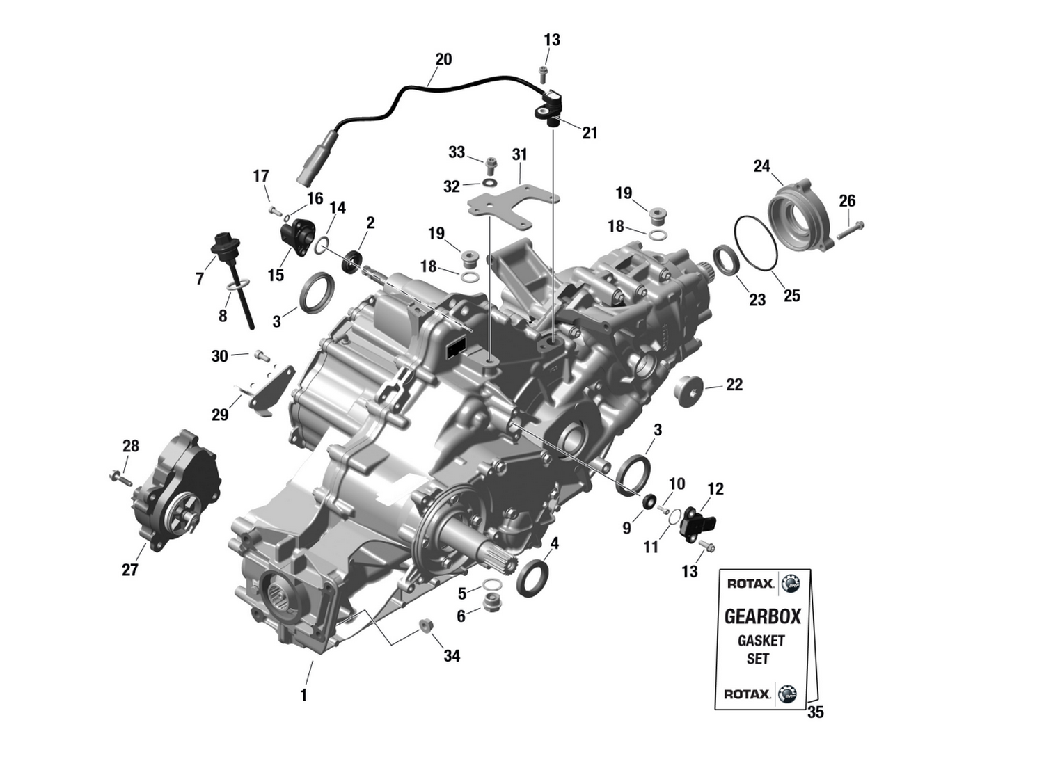 01- ROTAX - Gearbox Assy and Drive Shaft - 686 779 - Hua Yong - 1st Generation