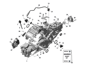 01- Rotax - Gearbox Assy And Drive Shaft - 686 888 - Tremec- 2nd Generation Schematic