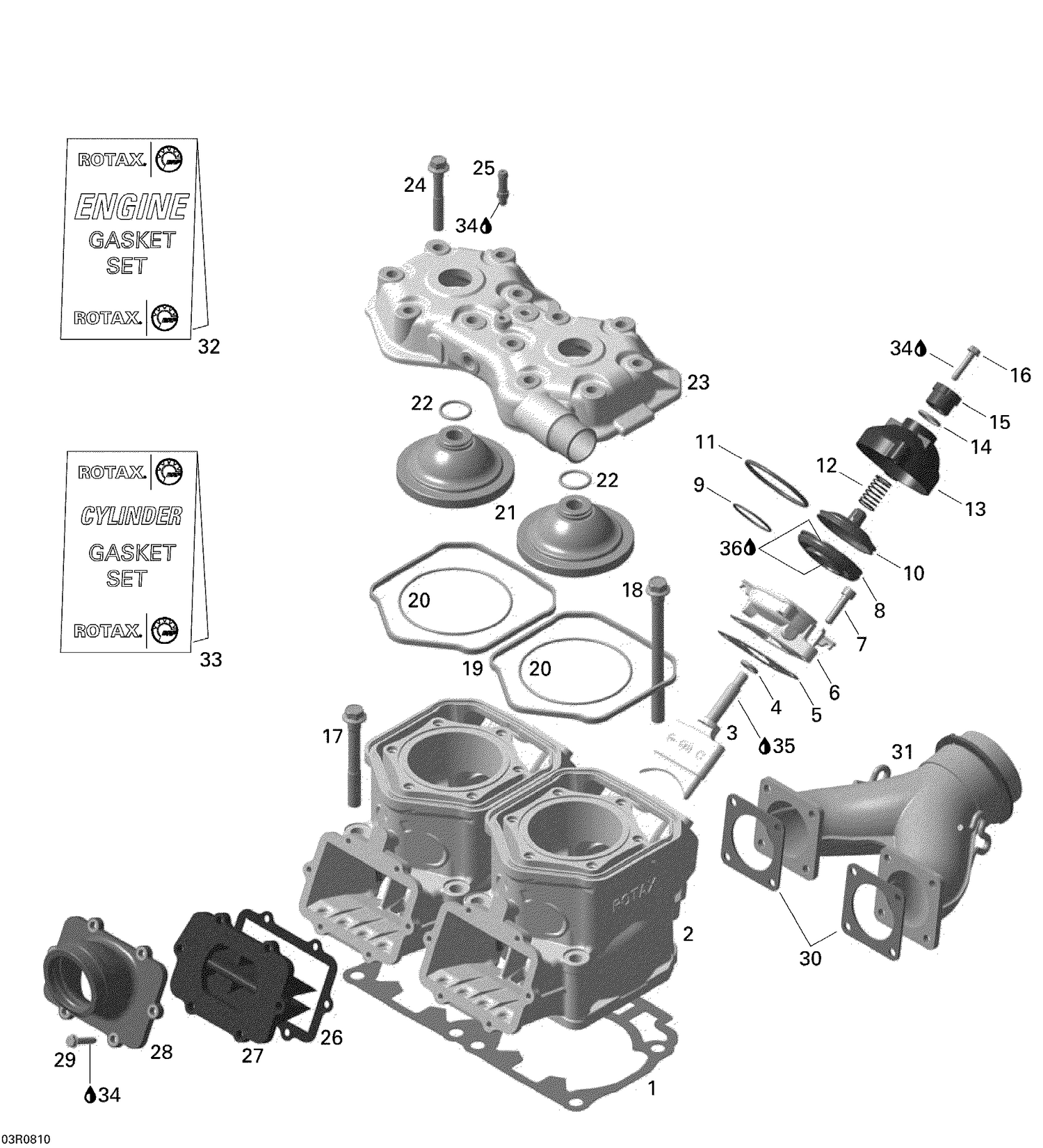 01- Cylinder, Exhaust Manifold And Reed Valve
