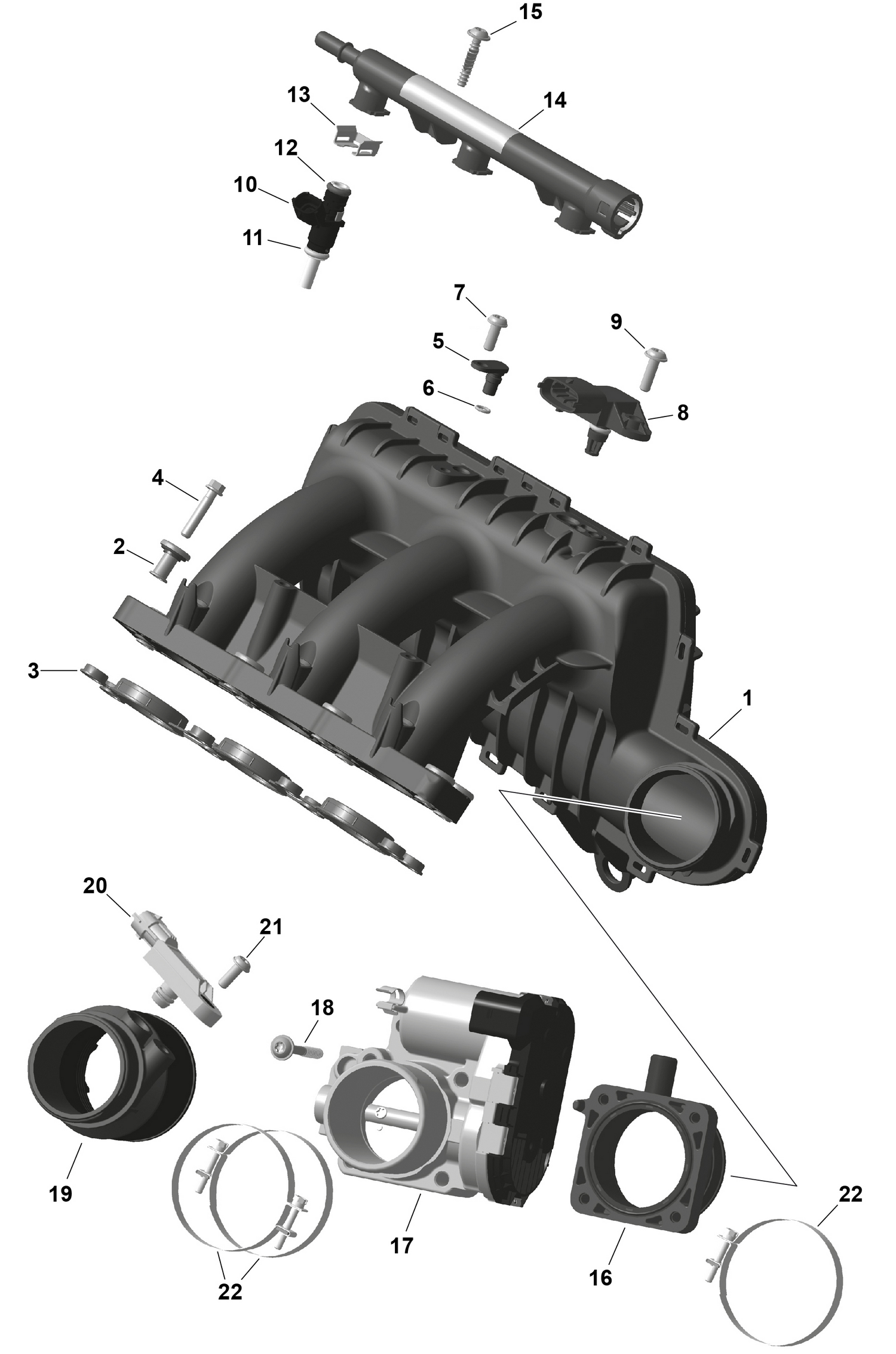 01- ROTAX - Air Intake Manifold And Throttle Body