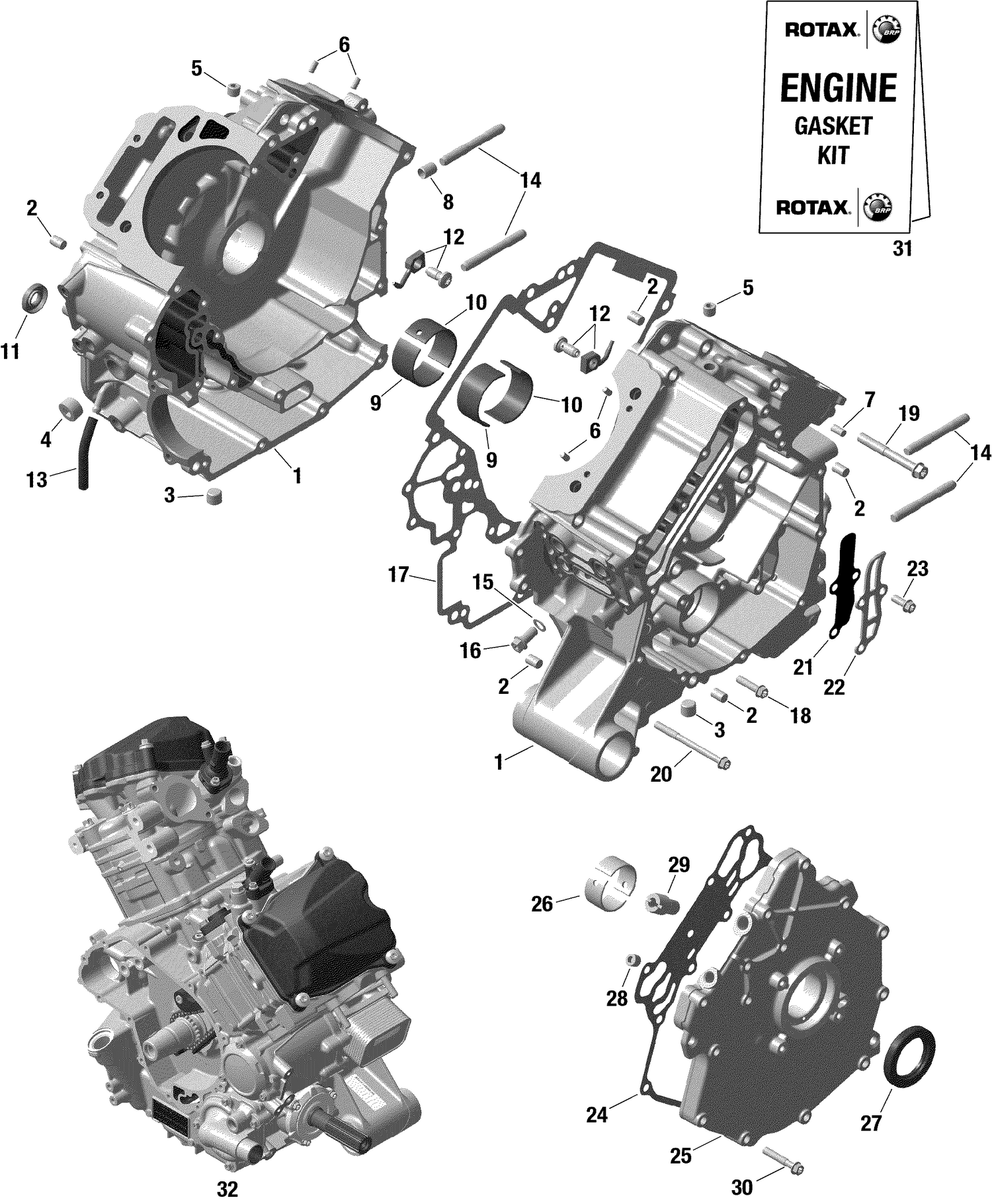 01- Engine - Crankcase - 1010 TSS