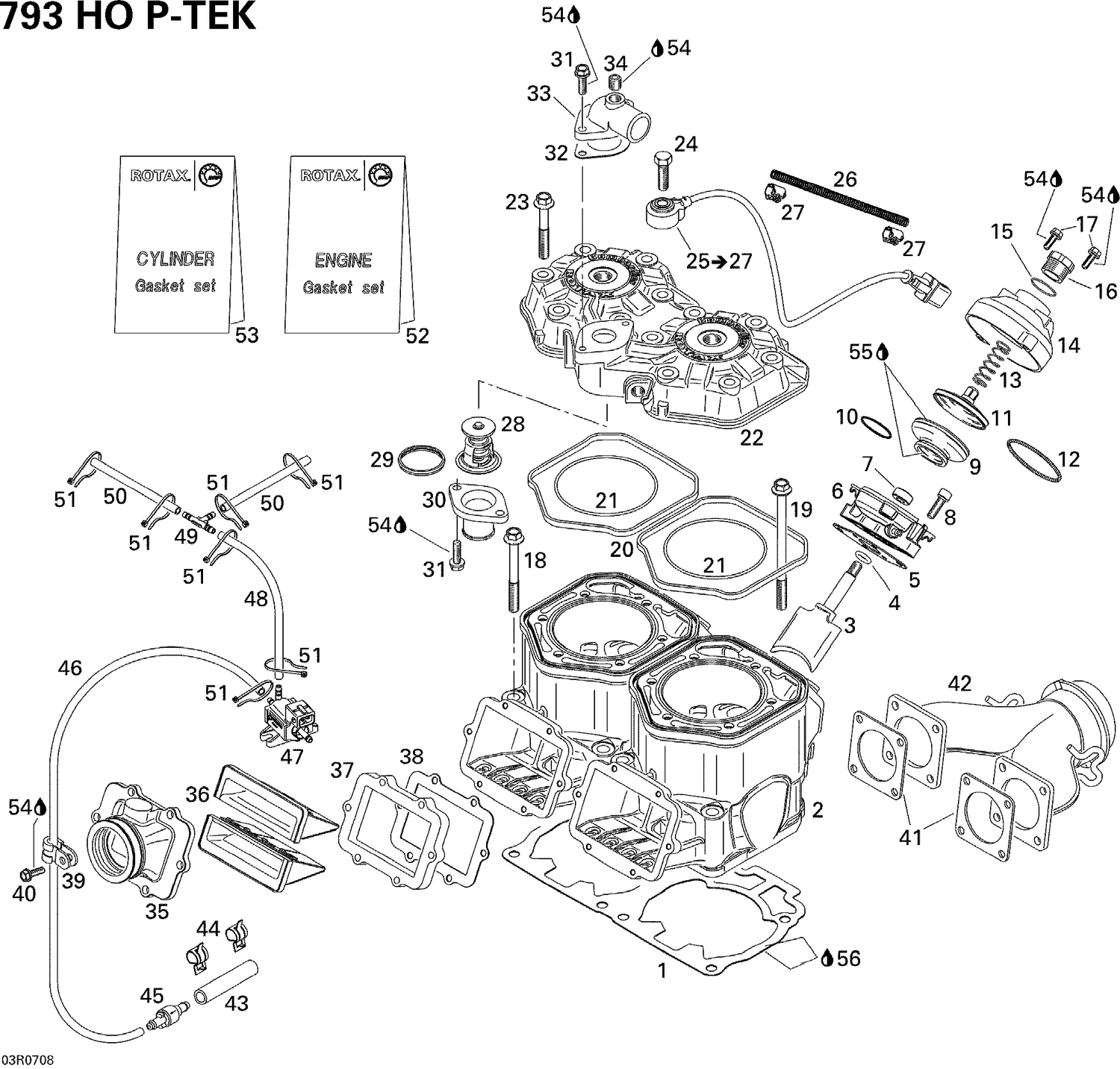 01- Cylinder, Exhaust Manifold And Reed Valve