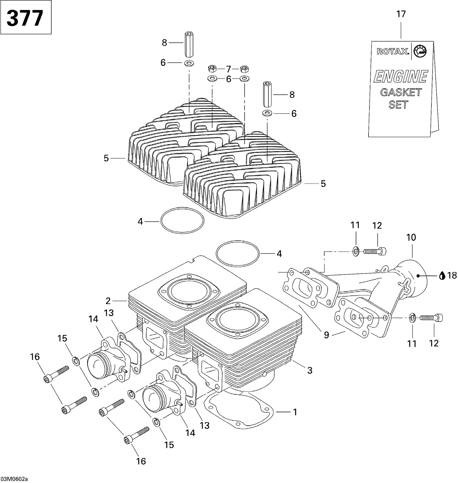 01- Cylinder And Exhaust Manifold MX Z 377